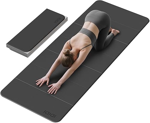 Miniatura 9 de Tapete plegable extra grande de yoga y fitness de 0.315 pulgadas (74 x 31.5 x 0.32 pulgadas), tapete de pilates ligero y antideslizante de doble