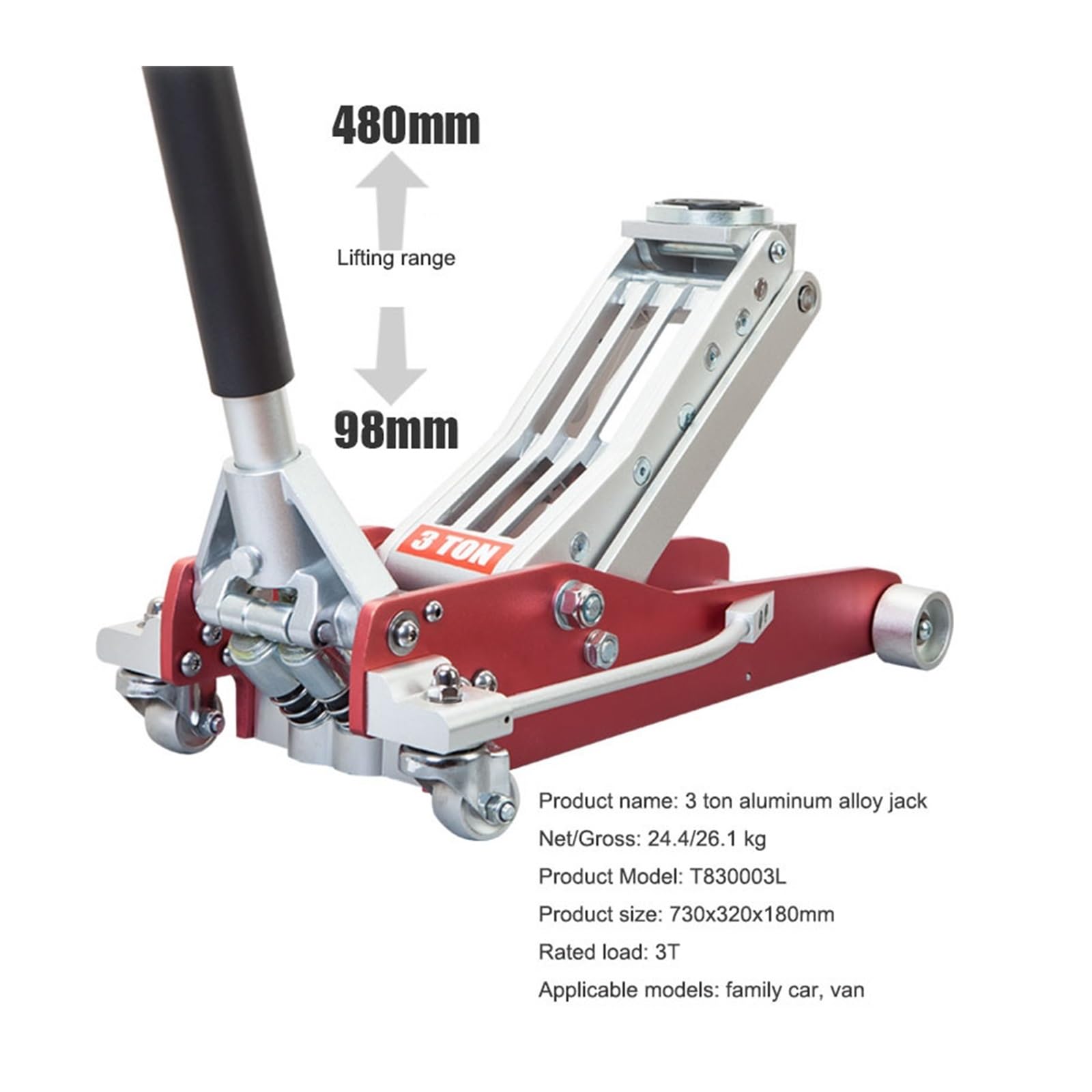ZAWÓR BEZPIECZEŃSTWA HYDRAULICZNY PODNOŚNIK WÓZKA Podnośnik samochodowy Podnośnik hydrauliczny Podnośnik ze stopu aluminium Zmiana opon Narzędzie do naprawy samochodów 1,5 T-3 T(Package 3)