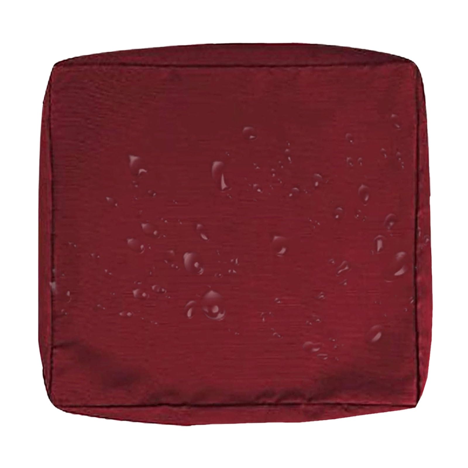 1/2/4-Pack Seat Cushion Covers Waterproof with Zipper, 60x60cm & 50x50cm for Garden Furniture, Seat Pads Cover for Indoor & Outdoor Sofa/Chair Patio Rattan Furniture(Burgundy,1-PACK_60X55X10CM)