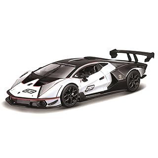Bburago Lamborghini Essenza SCV12: Modelo de Coche a Escala 1:24, Puertas móviles, Color Blanco y Negro (18-28023)