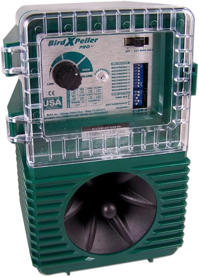 Bird-X BirdXPeller Pro Sonic Bird Chaser 1 Acre Pigeons Starlings Gulls | Natural Bird Distress Calls & Predator Cries Pigeons Starlings Sparrows Gulls Programmable AC Operated 1 Acre Coverag product thumbnail 11