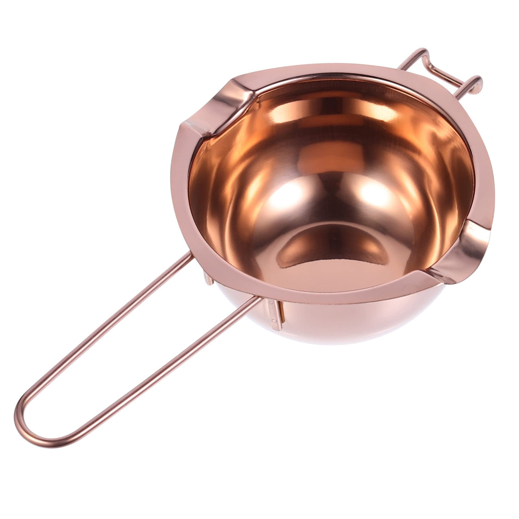 GRIRIW Melting Pot Extended Handle Chocolate Butter Melting Bowl Stainless Steel Easy to Pour