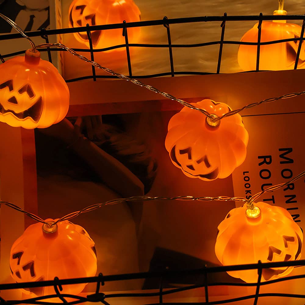 Lumières de citrouille LED Halloween 19,6ft à piles pour soirée