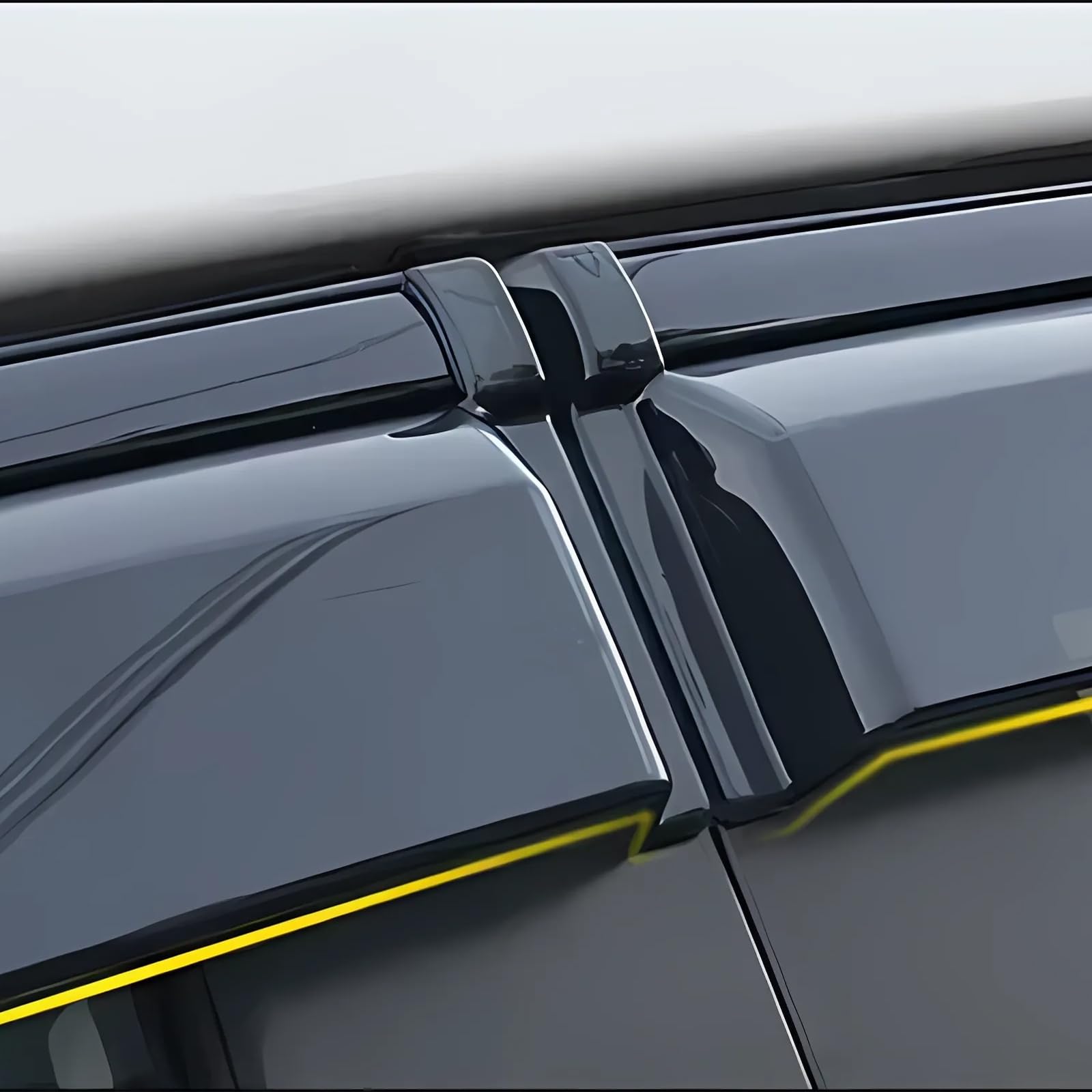 LIKDIKDIK Tape On Window Visor Compatible with 2021 2022 2023 Nissan Rogue S SV SL, Side Vent Window Deflector Rain Guard Shade, Truck Accessories-4pcs