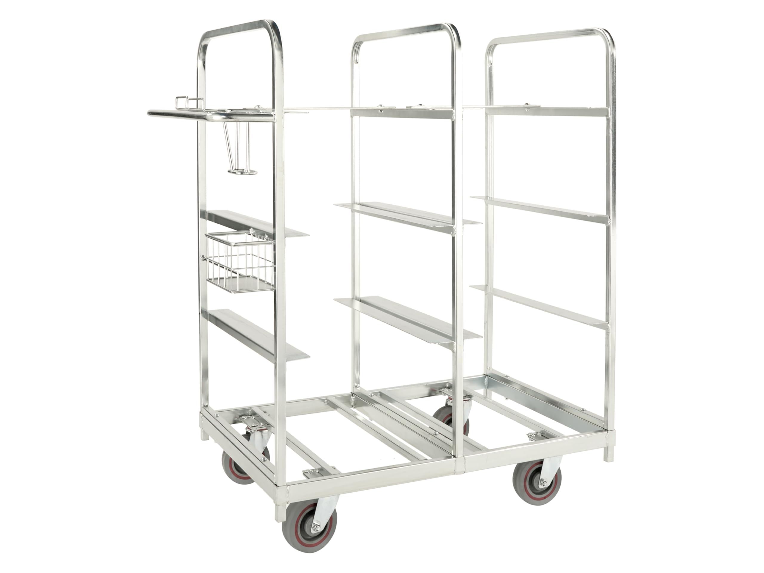 The Workplace Depot Bale Arm Crate Trolley – Heavy-Duty Powder-Coated Steel Order Picking Cart, Dual-Sided Trays & Ergonomic Handle, for Warehouse & Retail (Trolley Only)