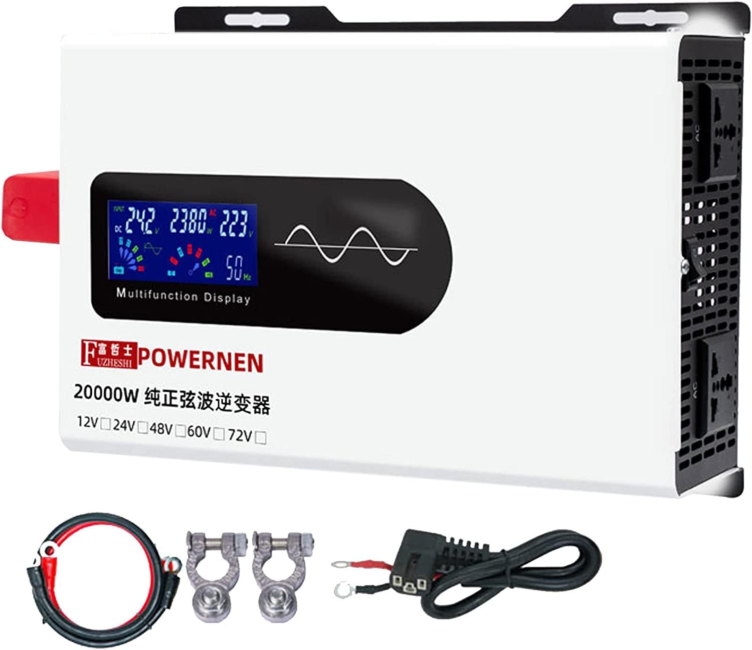 Pure Sine Wave Power Inverter 7000W 8000W 9000W 10000W 12000W 15000W 20000W Reiner Sinus KFZ Wechselrichter Spannungswandler DC 48V/60V/72V auf AC 220V/230V Umwandler Stromwandler (48V,20000W)