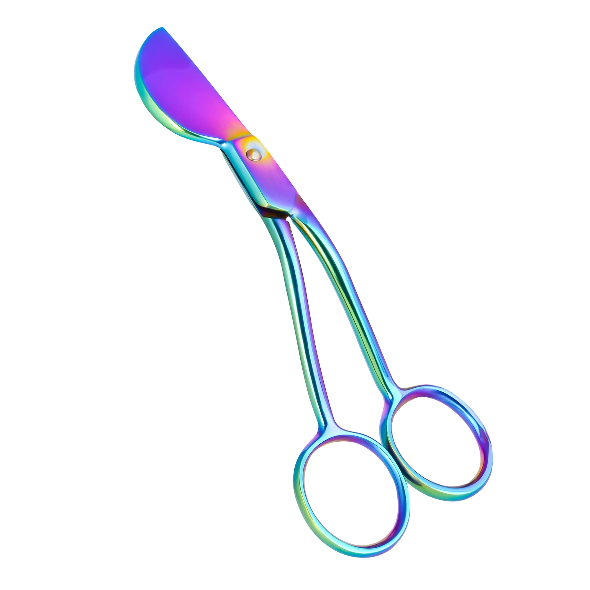 Applique Pelican Duckbill Blade 5.8 pulgadas – Tijeras de mango curvo doblado doble con funda de bolsa para bordado, tela, hilo, tejer, costura, artes y manualidades (arcoíris) | Bordado a máquina, costura y acolchado, corte de precisión para tela e hilo,