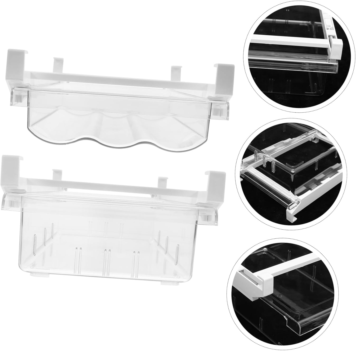 Gadpiparty 1set Fridge Holder Tray Transparent Storage Container for Eggs Pull-out Design Organizer for Refrigerator Accessory Easy to Clean and Install