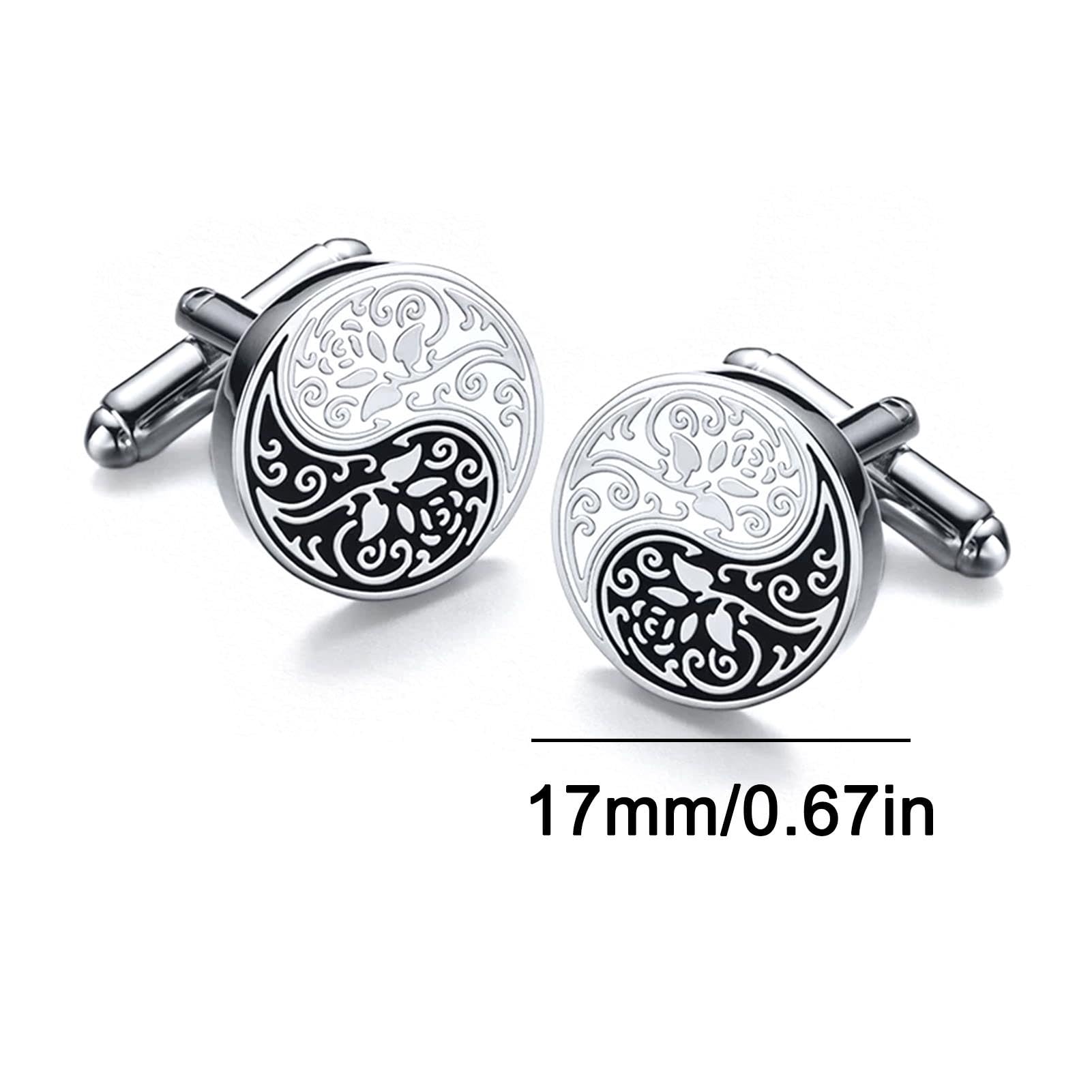Boutons de manchette de ton classique avec boîte, queue pliable