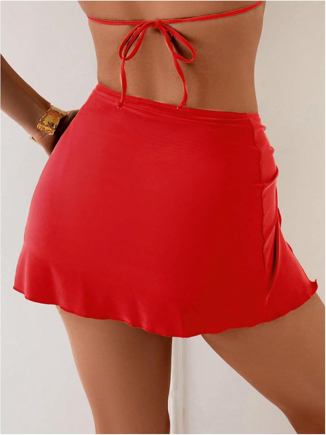 MakeMeChic Women's Swimsuit Coverup Beach Cover Ups Starfish Mini Skirt