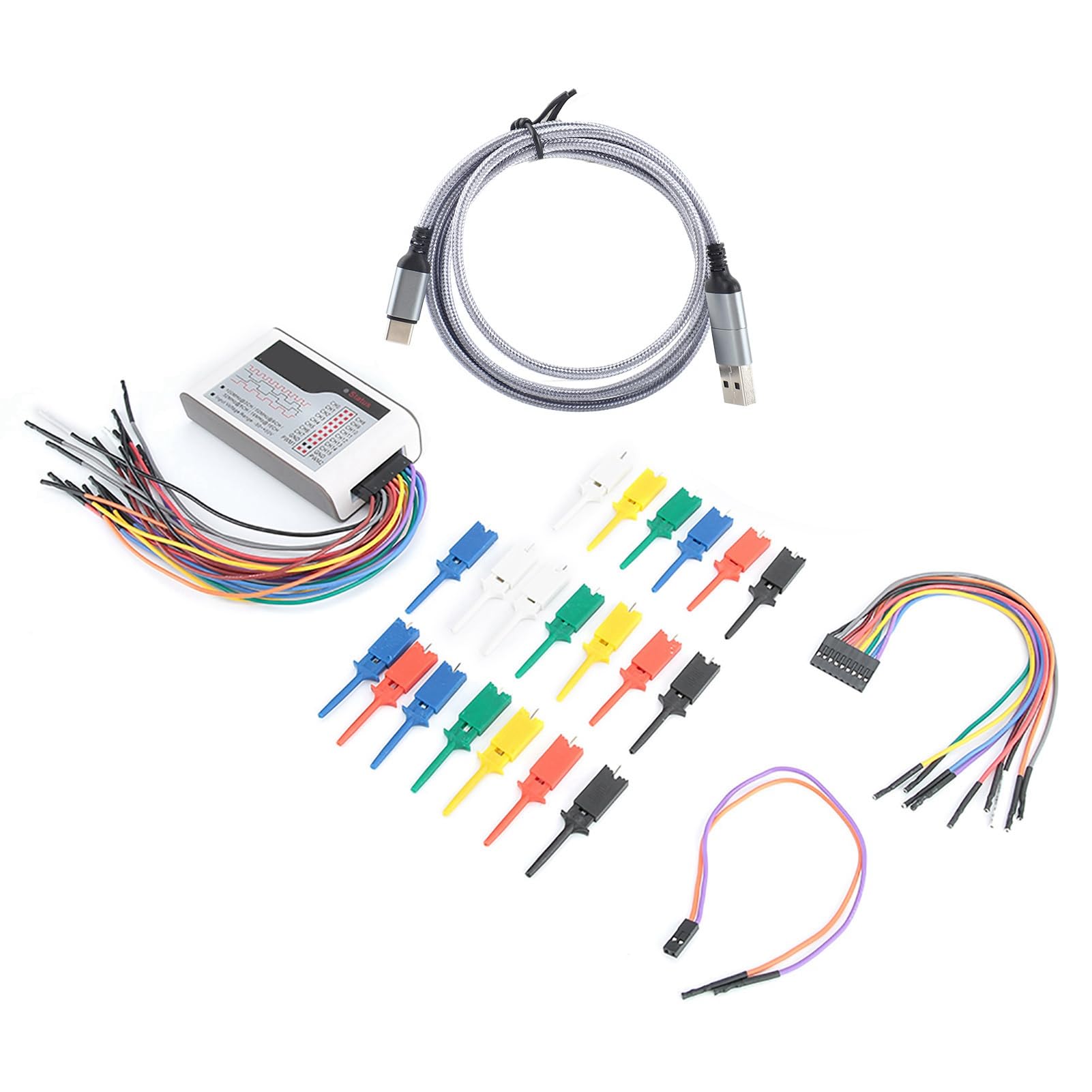 Analizador lógico USB Klanata LA1010, 16 canales Analizador de lógica digital de 100MHz con salida PWM de umbral ajustable, para XP/7/8/10