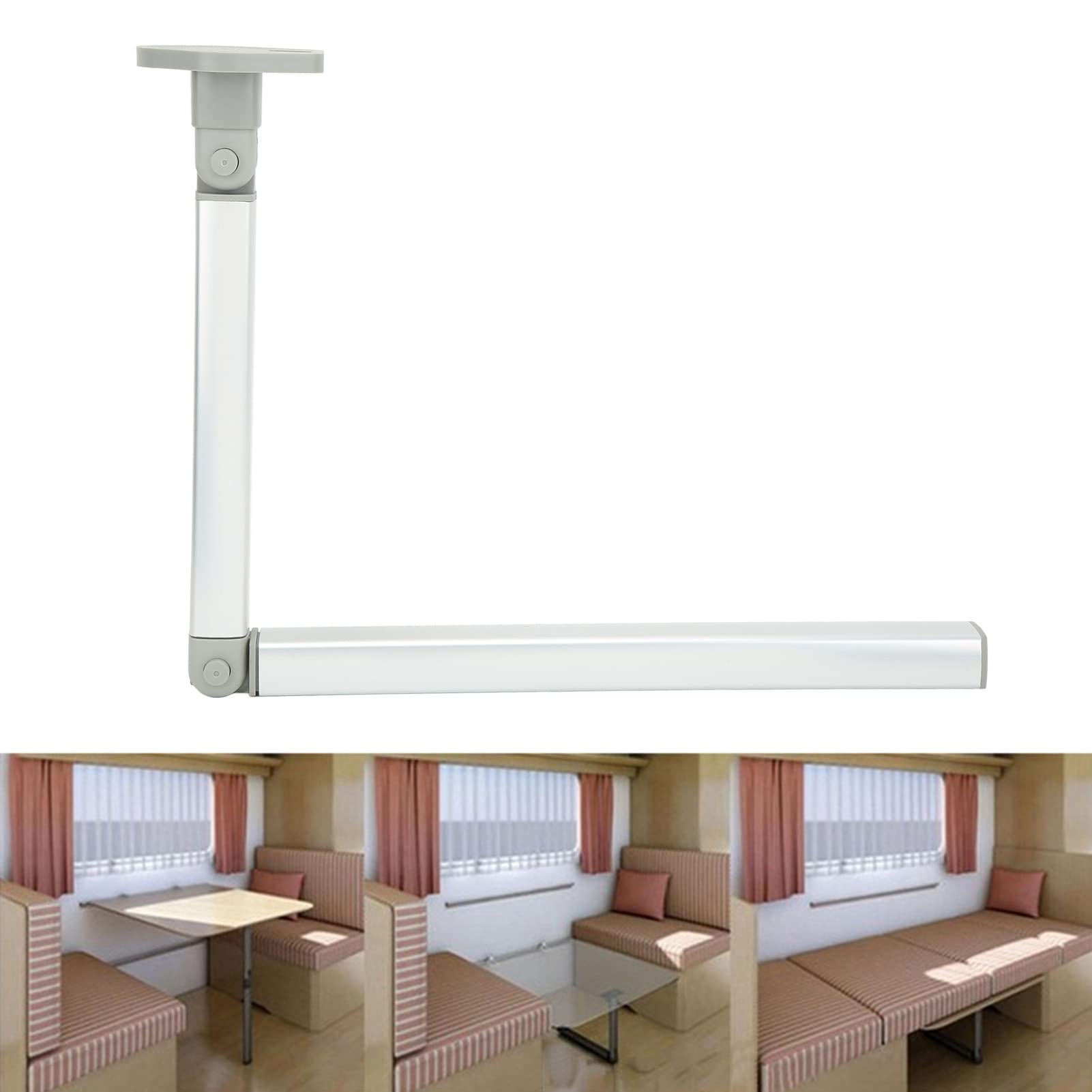 Soporte de Pedestal de Mesa, Base de Mesa de Pedestal de Aleación de Aluminio de 29.33in/13.58in, Kit de Montaje de Mesa para RV Motorhome Caravan Camper Boat Yacht