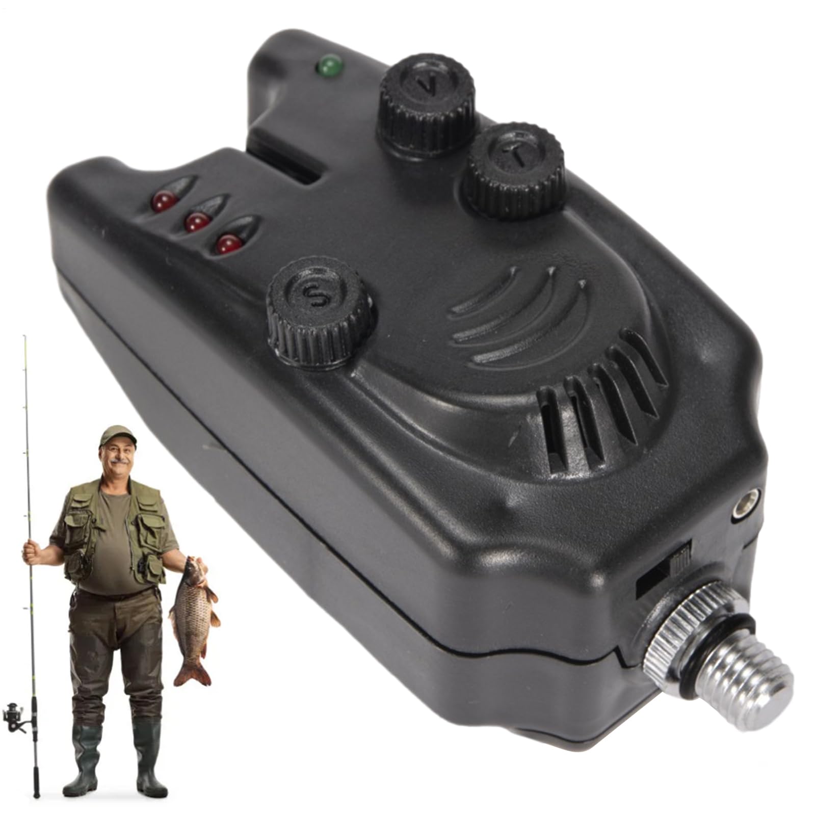 Fish Bite Alarm,Smart Portable Bite Alarm With LED - Waterproof Visual Sound Alert Fish Supplies For Carp Night Sea Boat Pier Ice Kayak Bank