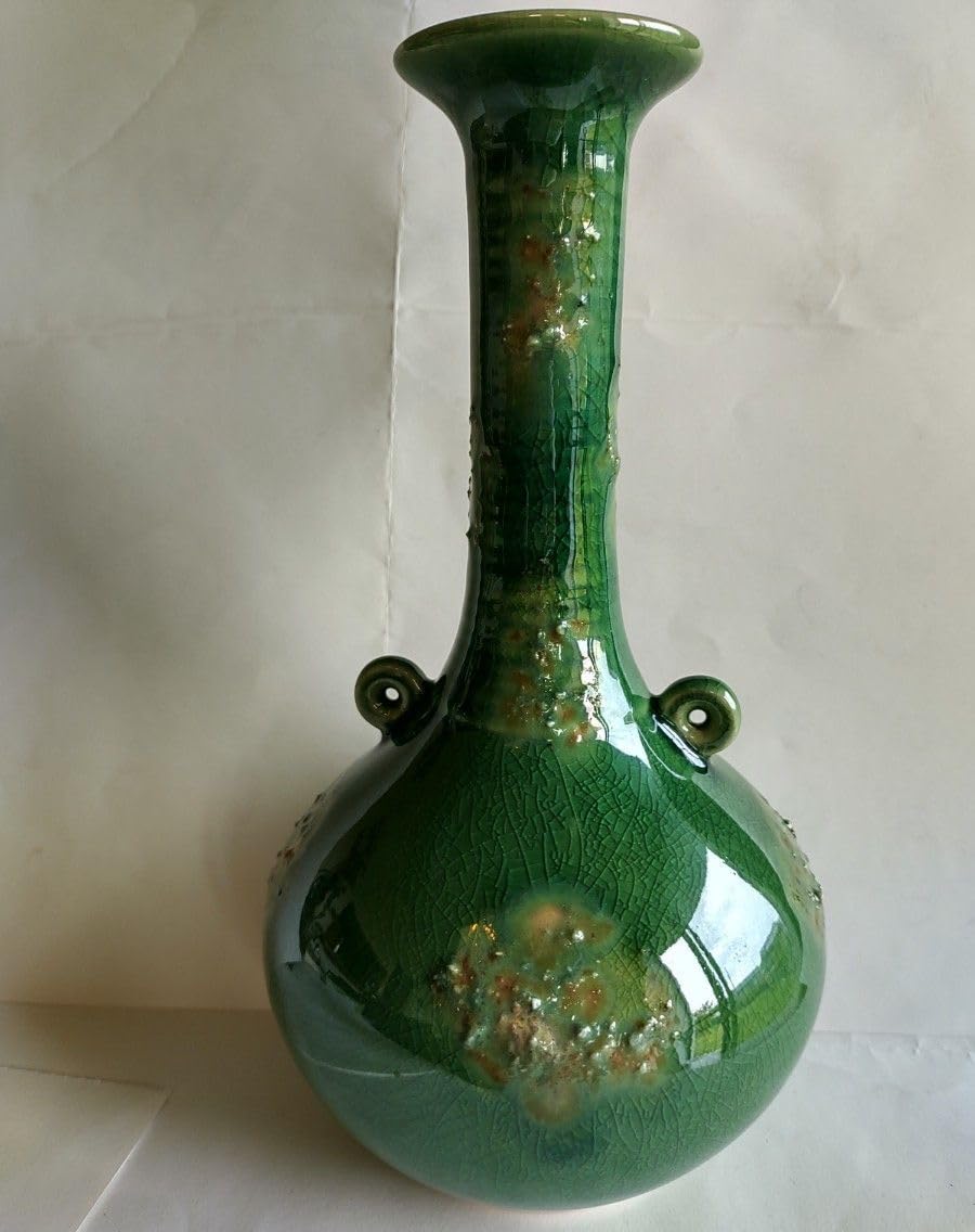 Amazon.co.jp: 龍泉窯 花瓶 花器 壺 陶器 緑 グリーン : ホーム＆キッチン