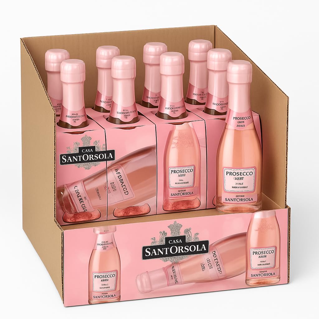 6 Confezioni Rosé DOC Millesimato 3x20cl – Spumante Rosato in Formato Baby, Gusto Fruttato e Elegante, Perfetto per Brindisi, Regali, Eventi o Aperitivi Speciali