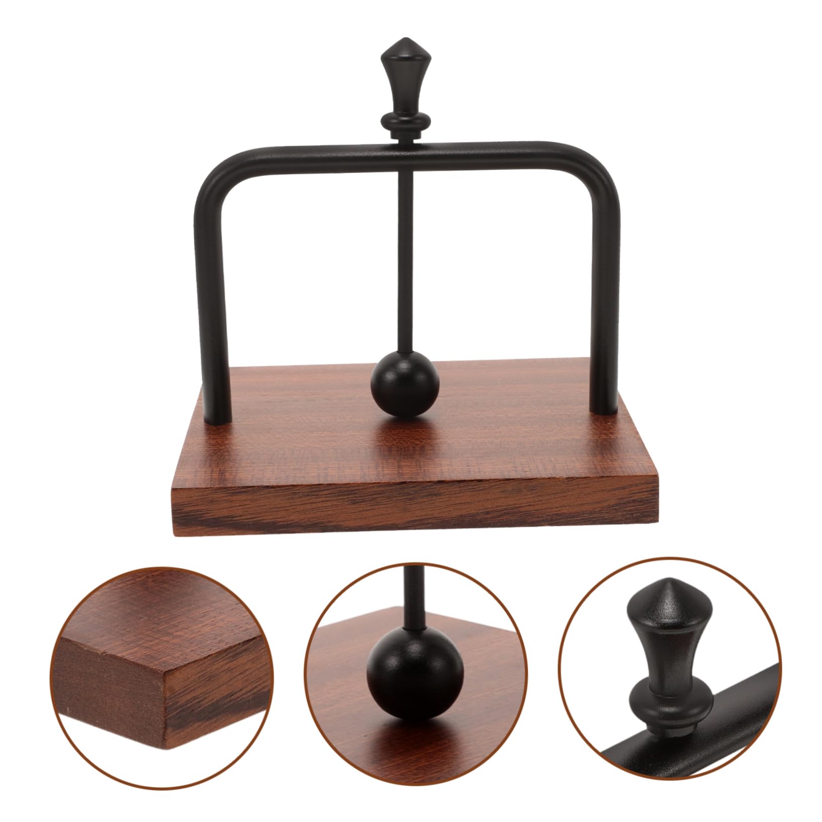 Porta Tovaglioli da Tavolo Verticale Elegante in Legno e Alluminio Nero