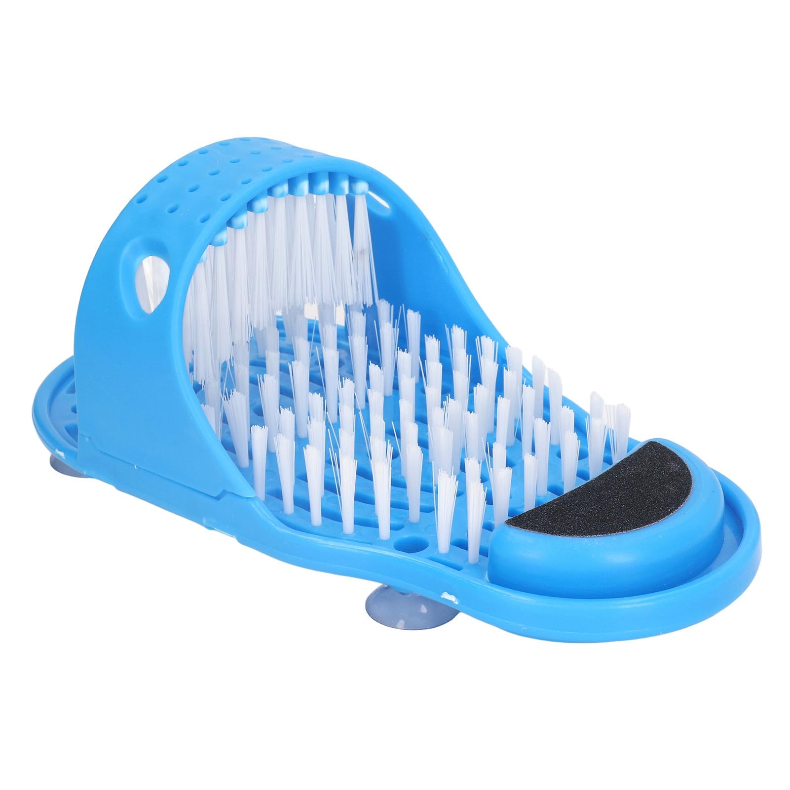 ANGGREK Simple Foot Cleaner, Shower Foot Scrubber Made of PVC Material, Blue with Suction Cups for The Bathroom