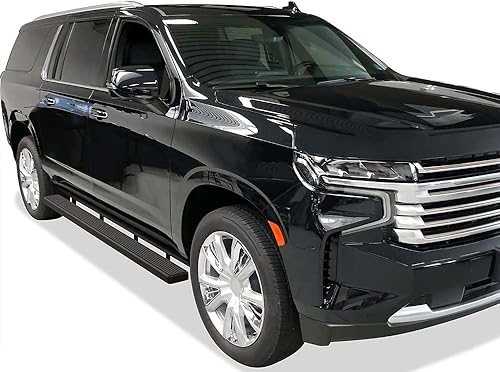 Miniatura 6 de APS - Estribos de 5 pulgadas en negro mate compatibles con Chevy Suburban 2021-2026 de acero inoxidable (escalones laterales - barras laterales)