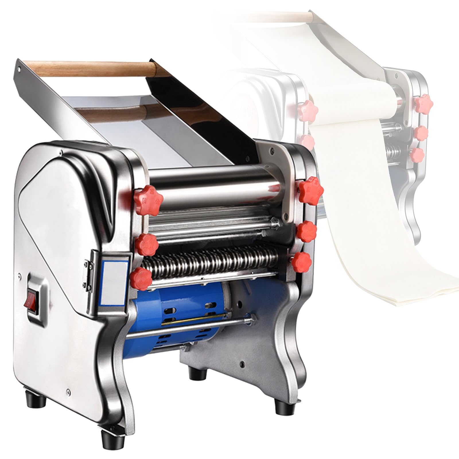 BITYCOW Household Commercial Electric Noodle Maker, 550W Automatic Dough Sheeter Machine for Pasta Spaghetti Lasagne and Ravioli Preparation F180