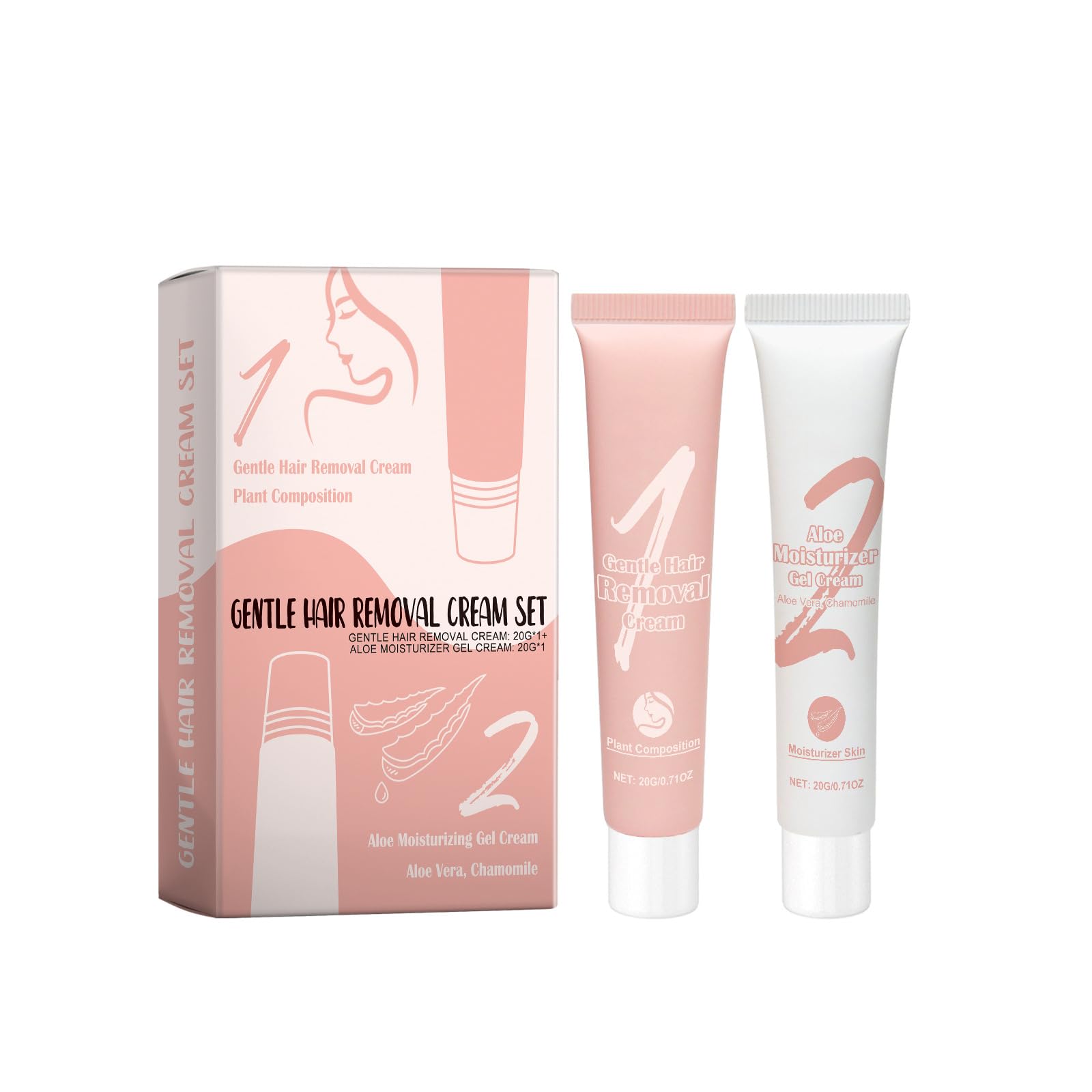 Body Hair Removal Cream + Moisturizer, Sensitive Skin Hair Removal Cream for Men and Women, for Gentle Hydration, for Face, Arms, Legs and Armpits, Hair Removal Cream