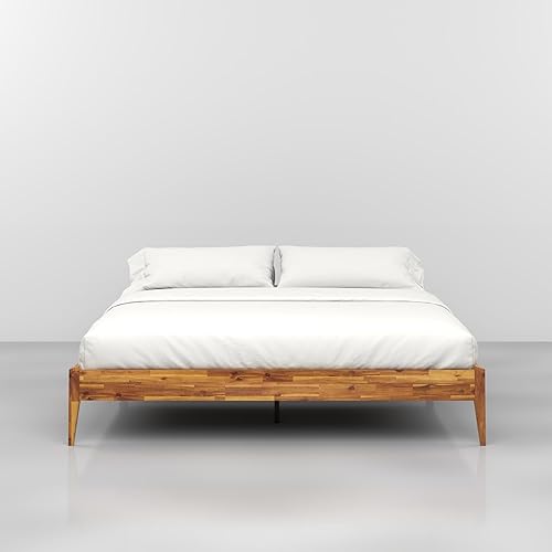 Miniatura 107 de Bme Dinkee - Base de cama de tamaño matrimonial sin cabecera, 15 pulgadas, minimalista y moderna, madera de acacia, 12 listones de madera para