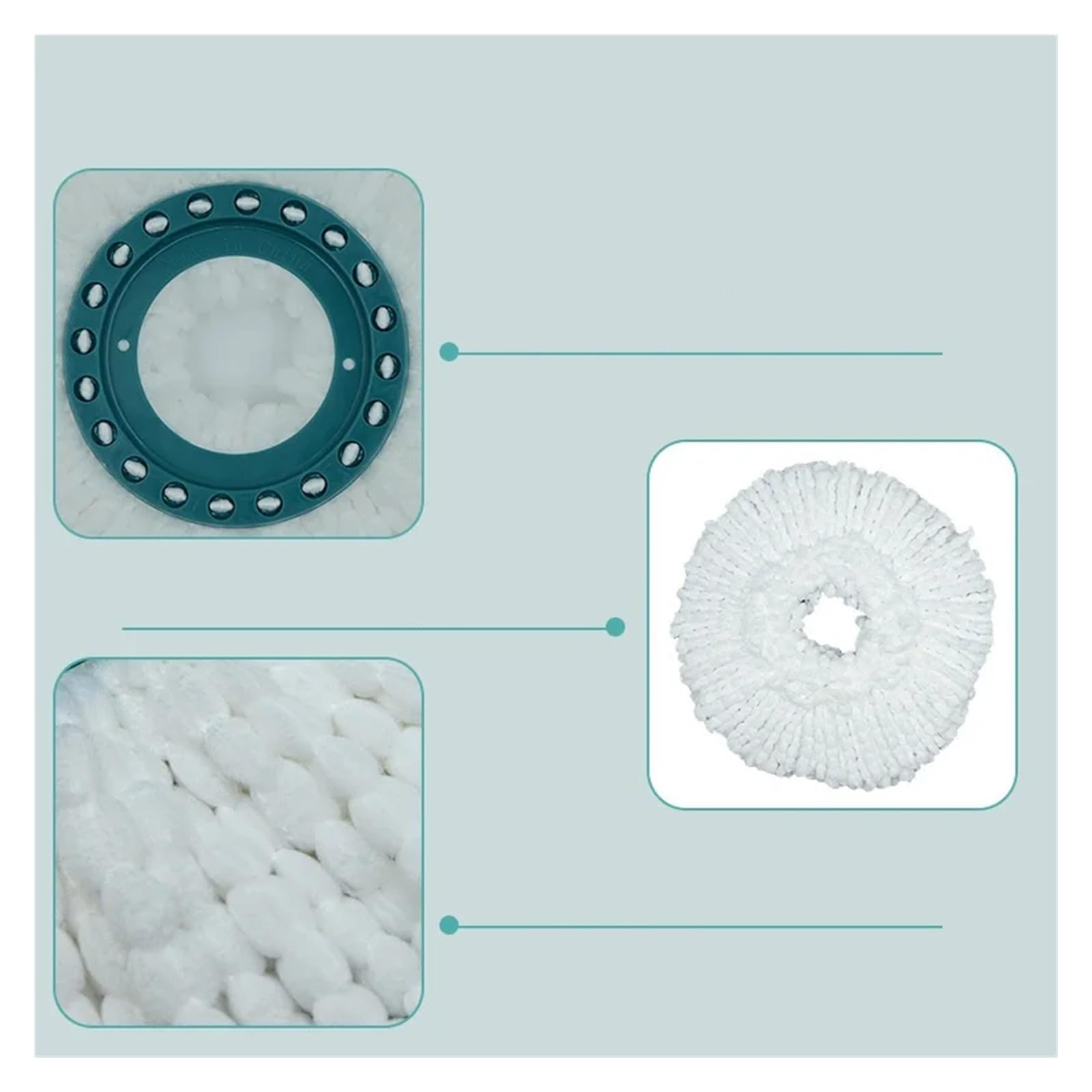 3 Cabezales De Repuesto De Microfibra For Mopa Giratoria Manos Libres, Compatibles Con Leifheit 52019/52052/52054/52023, Almohadilla Limpiadora De Microfregona Con Cabezales De Limpieza.