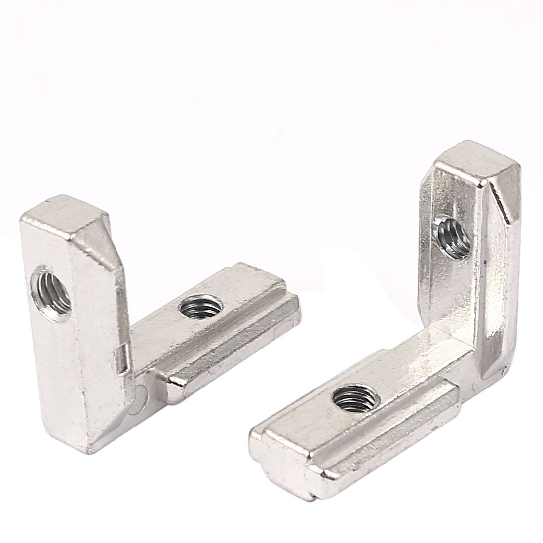Aexit Metal T Nails, Screws & Fasteners Slot Right Angle Corner Bracket Connector Silver Brackets Tone 2pcs