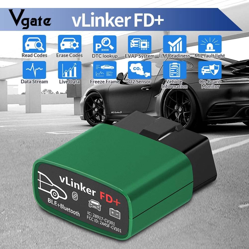 Vgate vLinker FD+ (BT3.0/ BLE4.0) OBD2 Scanner for FORScan Fixed Diagnostic Tool Car Code Reader for Android & iOS & Windows