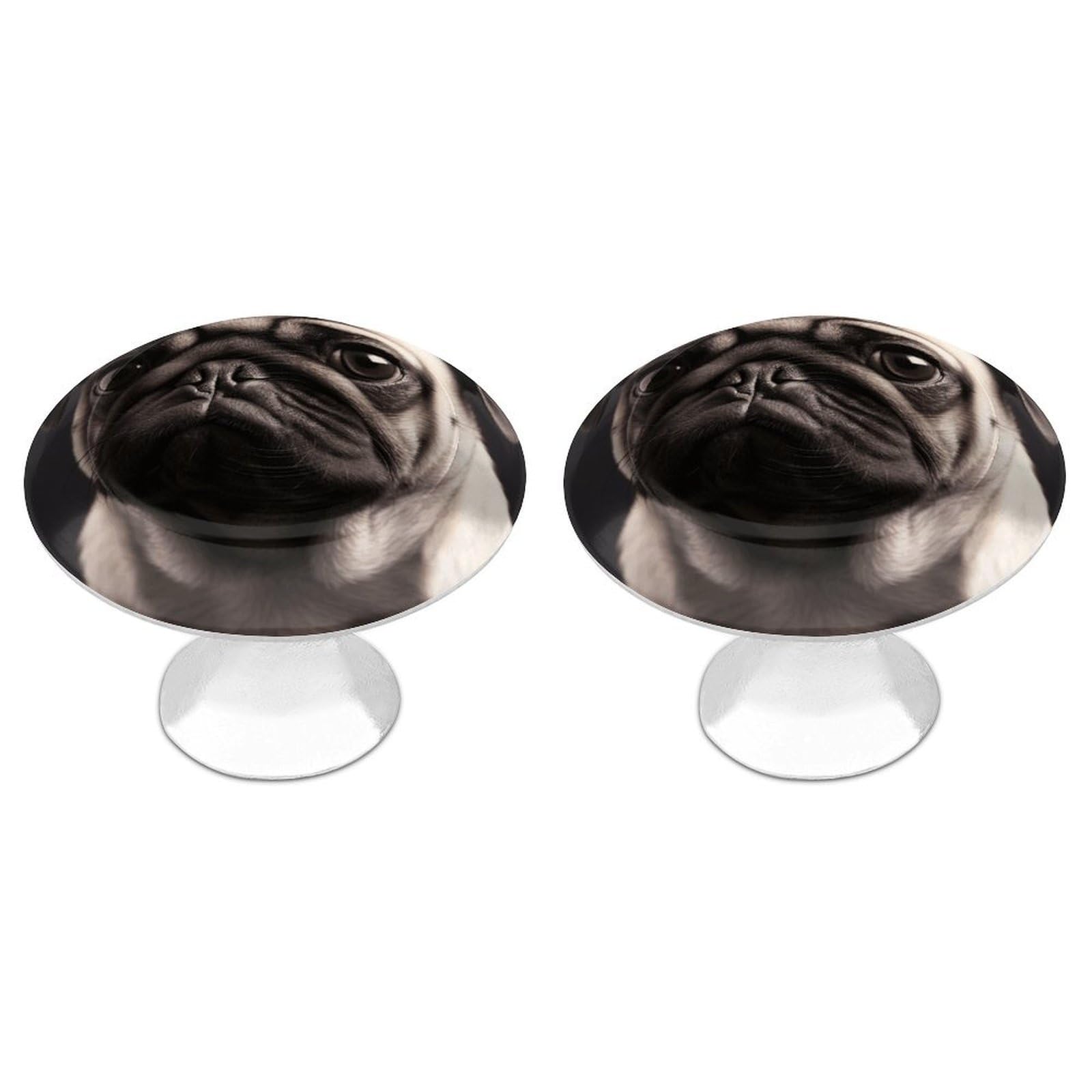 Vstadank Style Pug Drawer Knob Round Dresser Sturdy Drawer Pulls With Mounting Screws Kitchen Stainless Steel Modern Decorative Handles For Cupboard Closet Bathroom