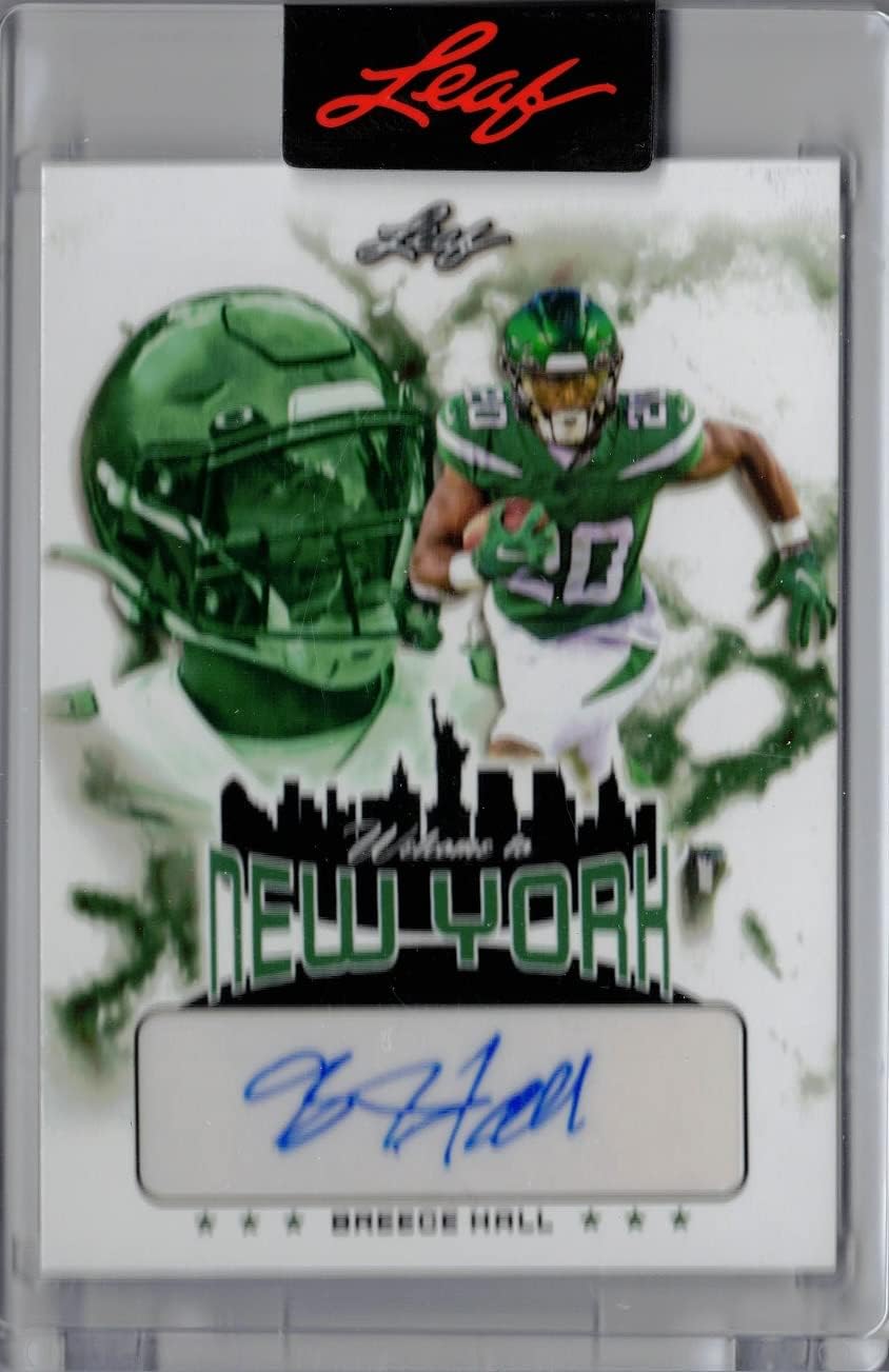 2022 Leaf Welcome to New York #WTNY-BH1 Breece Hall Certified Autograph Football Card Signed During Rookie Season - Only 302 made!