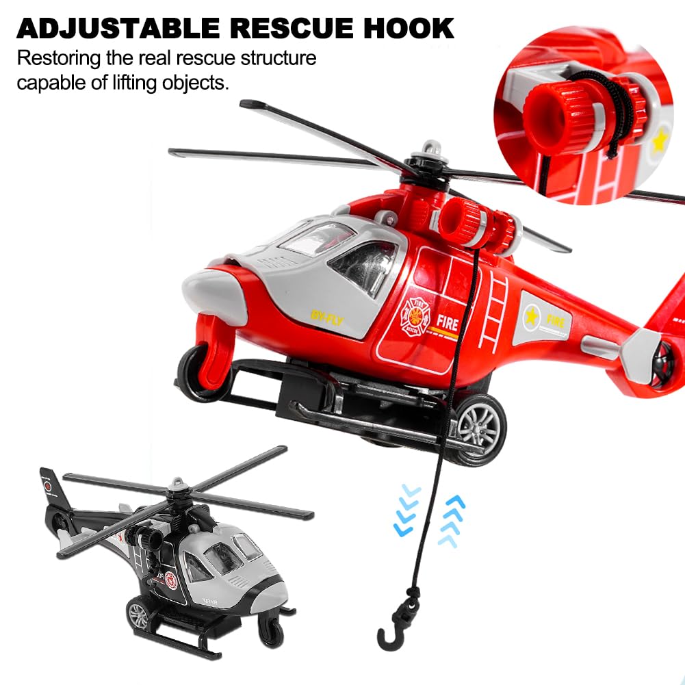 HAJXXMM Helicopter Toy, Toy Helicopter, Helicopter Models for Kids Airplane Toys Boys Plane Playset - Image 4