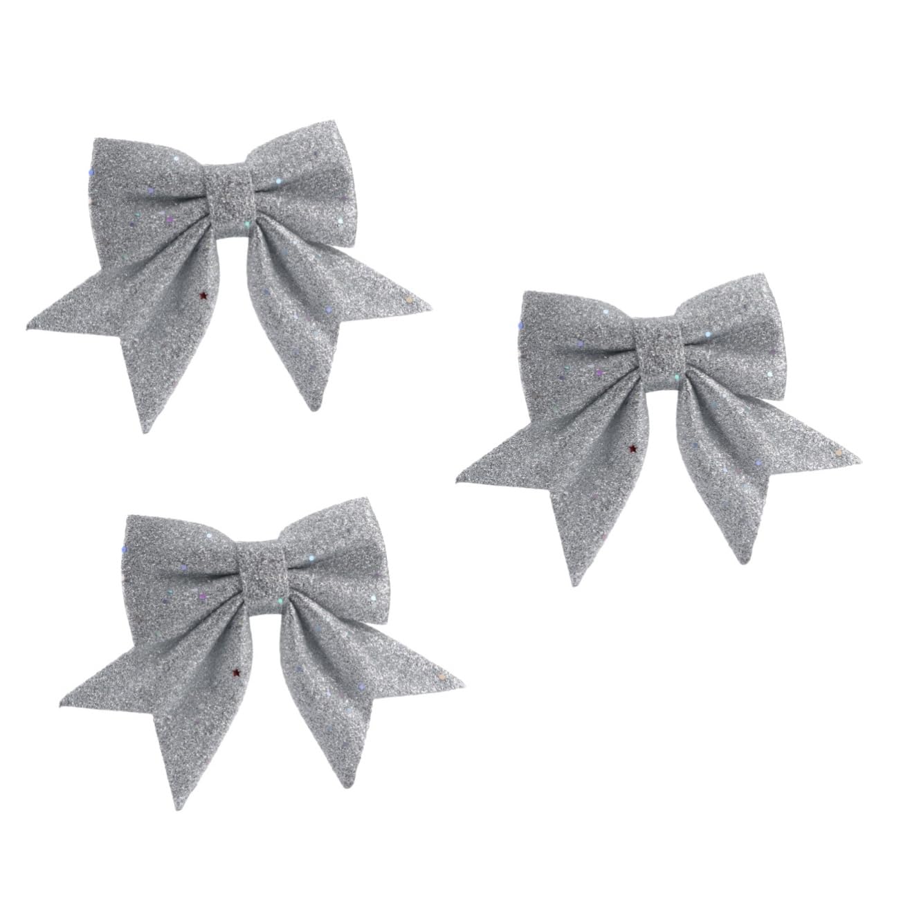 OUNONA 3piezas Lazo De Navidad Decorativo para Árbol Adorno Colgante De Organza Metálica para Fiestas y Celebraciones