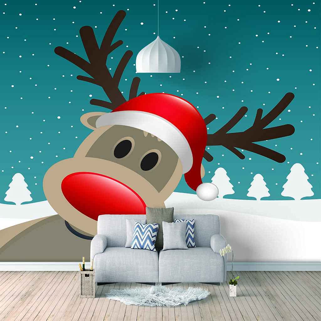 Papier Peint Animal de Wapiti en Dessin Animé 350x256 cm pour Chambre