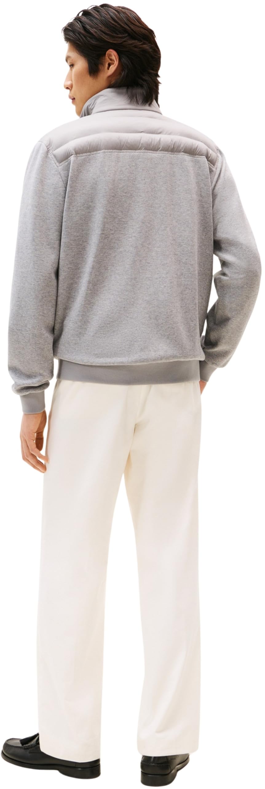 Tommy Hilfiger Uomo Felpa con Zip Mix Media con Colletto alla Coreana