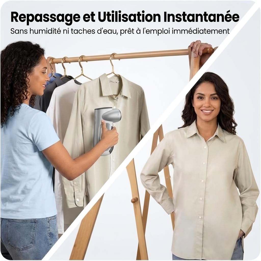 Neakasa Magic 1 Défroisseur vapeur portable avec aspiration, compact et pliable, pas de planche à repasser nécessaire, utilisation à une main