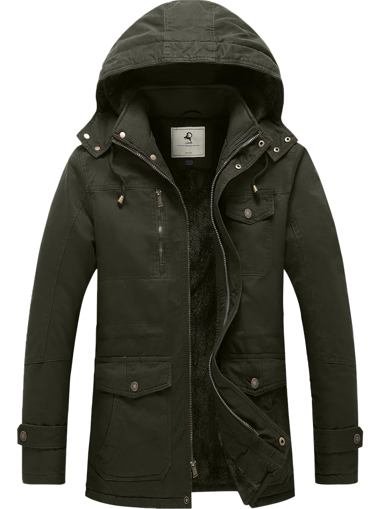 Jaqueta Parka Masculina de Algodão Grosso e Inverno N A com Capuz ...