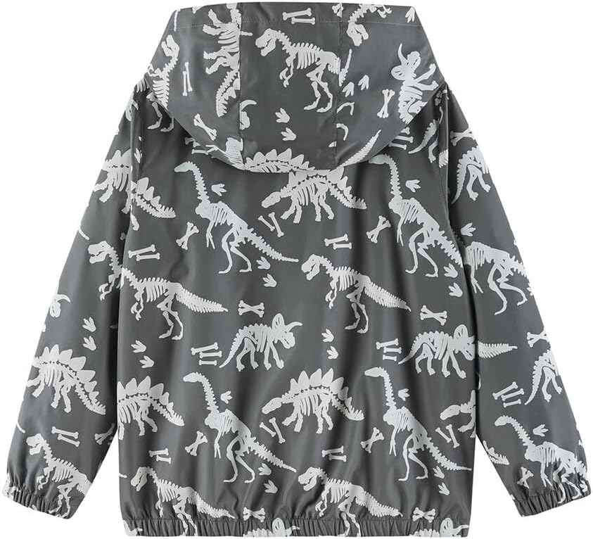 Kids (3-8) Color Change Raincoat | Dinosaur Fossils