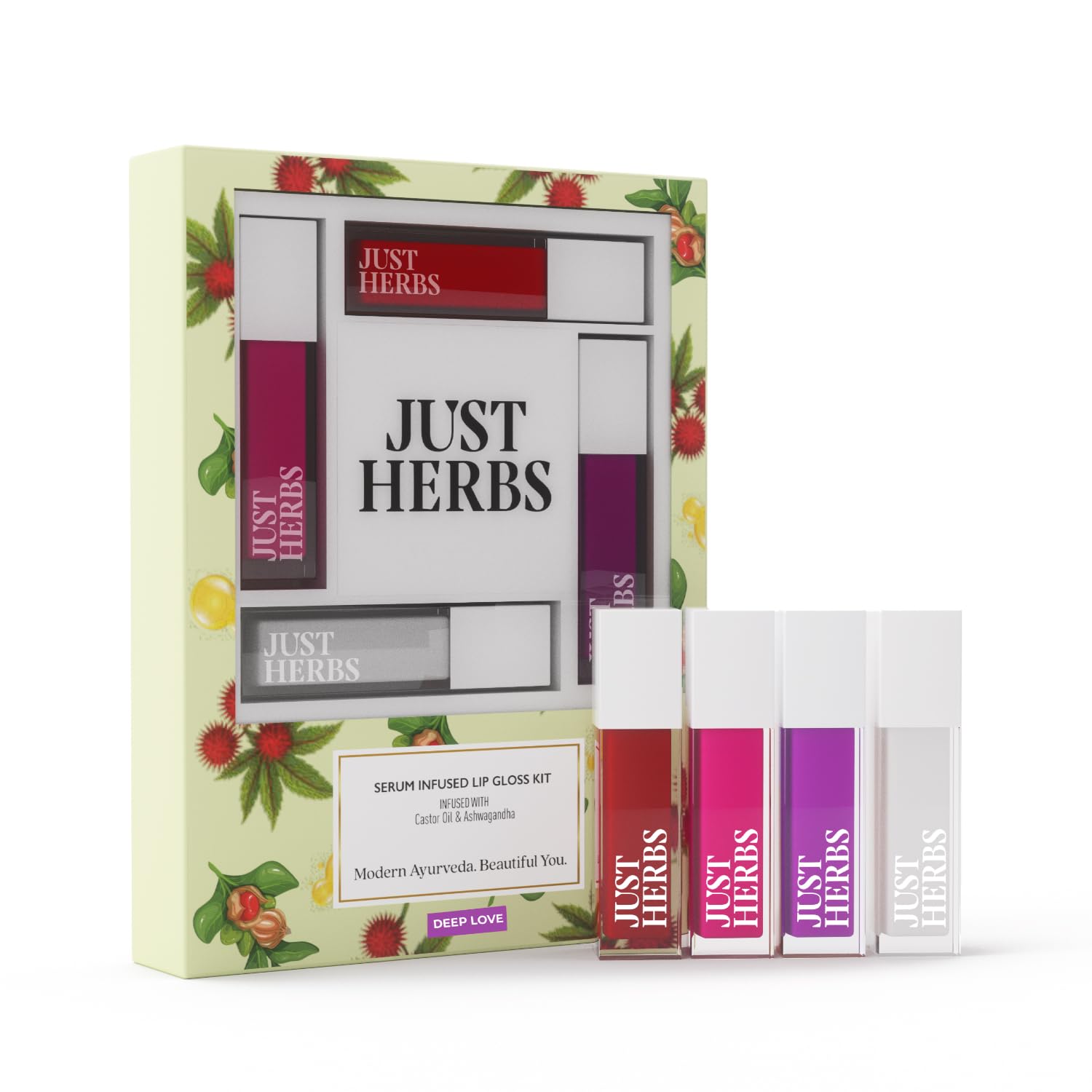 Just Herbs 4 IN 1 Lip Gloss for Women, Serum Infused Non-Sticky Glossy and Hydrating Lip Gloss 4 gm (Deep Love)-image-12