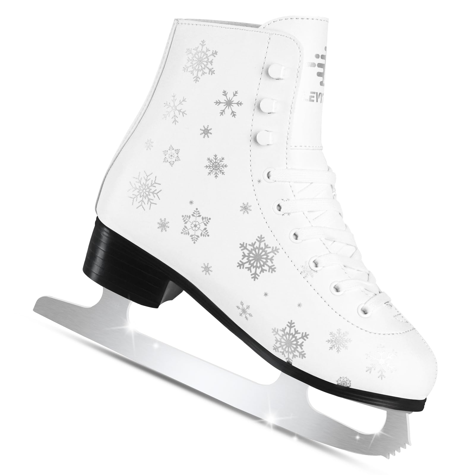 LEVYTEMP Women's/Girls Figure Ice Skates - Youth White Snow Figure Skating Shoes with Two Insoles - Comfortable, Safe Indoor Outdoor Rink Size US 5