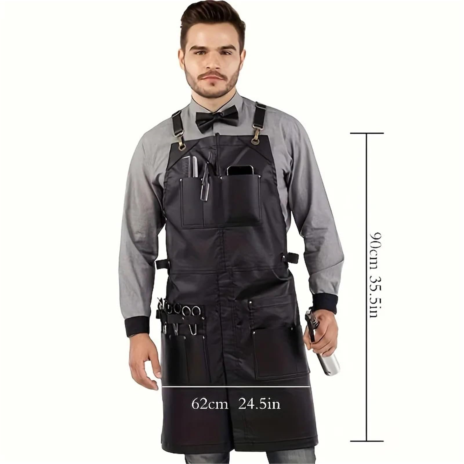 Grembiule impermeabile 2 pezzi per Cucinare | Grembiule anti-fouling da giardinaggio for barbiere multitasche