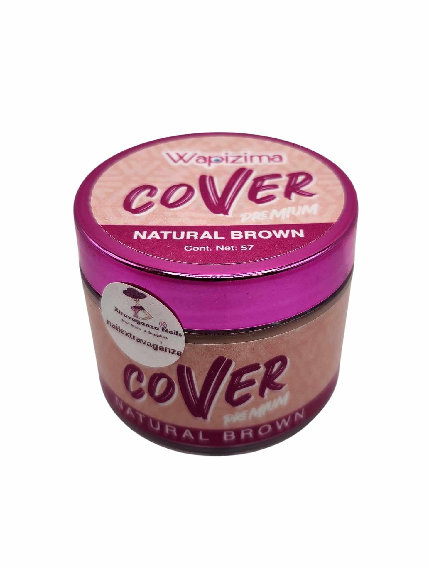 wapizima nails premium cover NATURAL BROWN acrylic 2oz jar