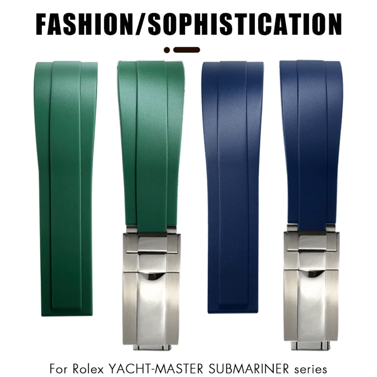 20mm 21mm cinturino in gomma per Rolex Daytona Submariner GMT Yacht-Master OYSTERFLEX cinturino in silicone braccialetti con fibbia deployante