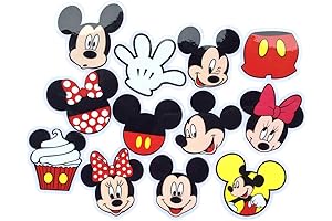60 Pcs Mickey Mouse and Minnie Mouse PVC Stickers - Decorations for Kids' Birthday Parties