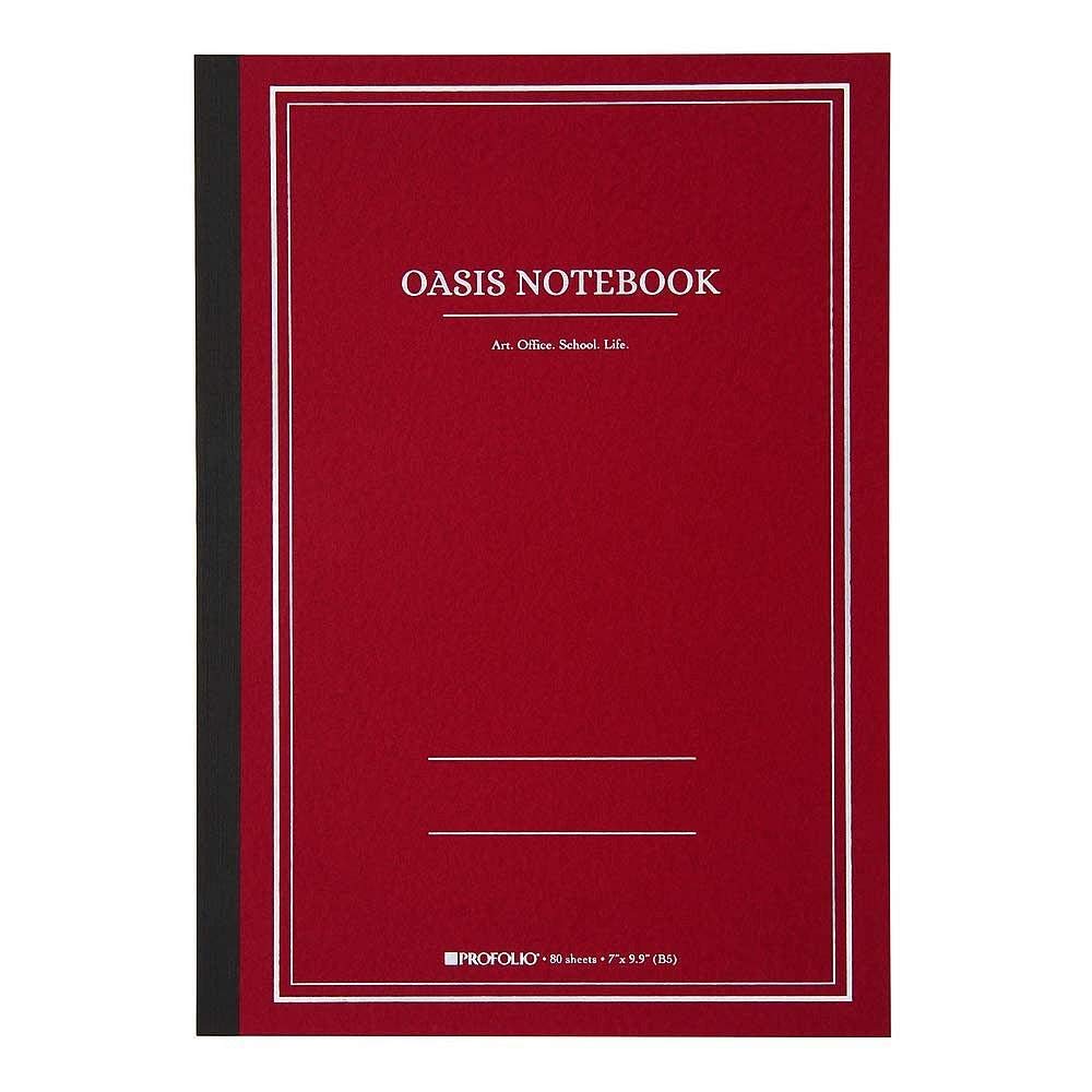 伊東屋Itoya Profolio, Oasis Notebook, Brick Red, Large B5, 6.9 x 9.8 inches, OA-LG-BR