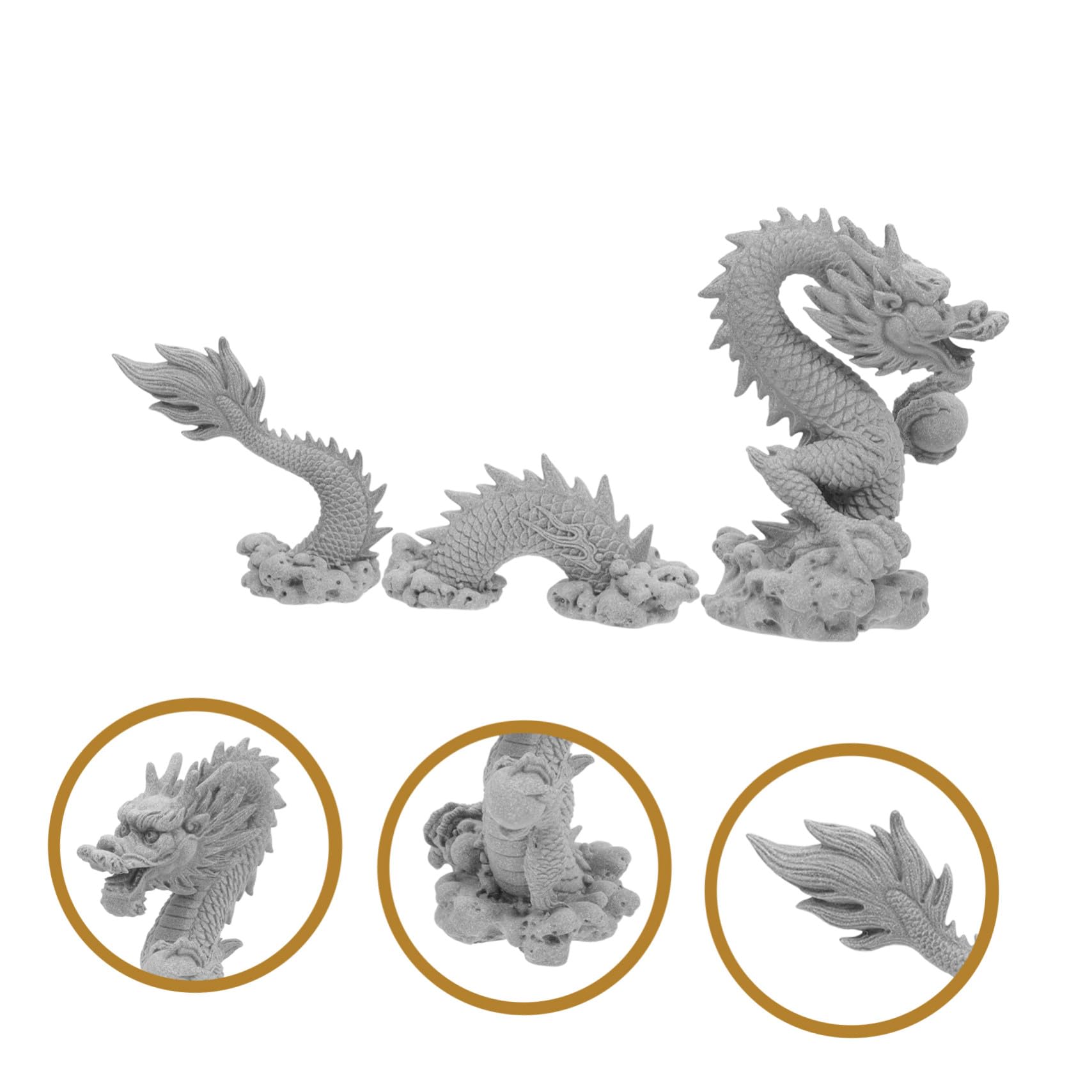Cabilock Statue de Dragon Ornement Portable Légère en Pierre Bleue Détails Complexes Décoration D'aquarium ou Jardin pour Bureau ou Espace Extérieur