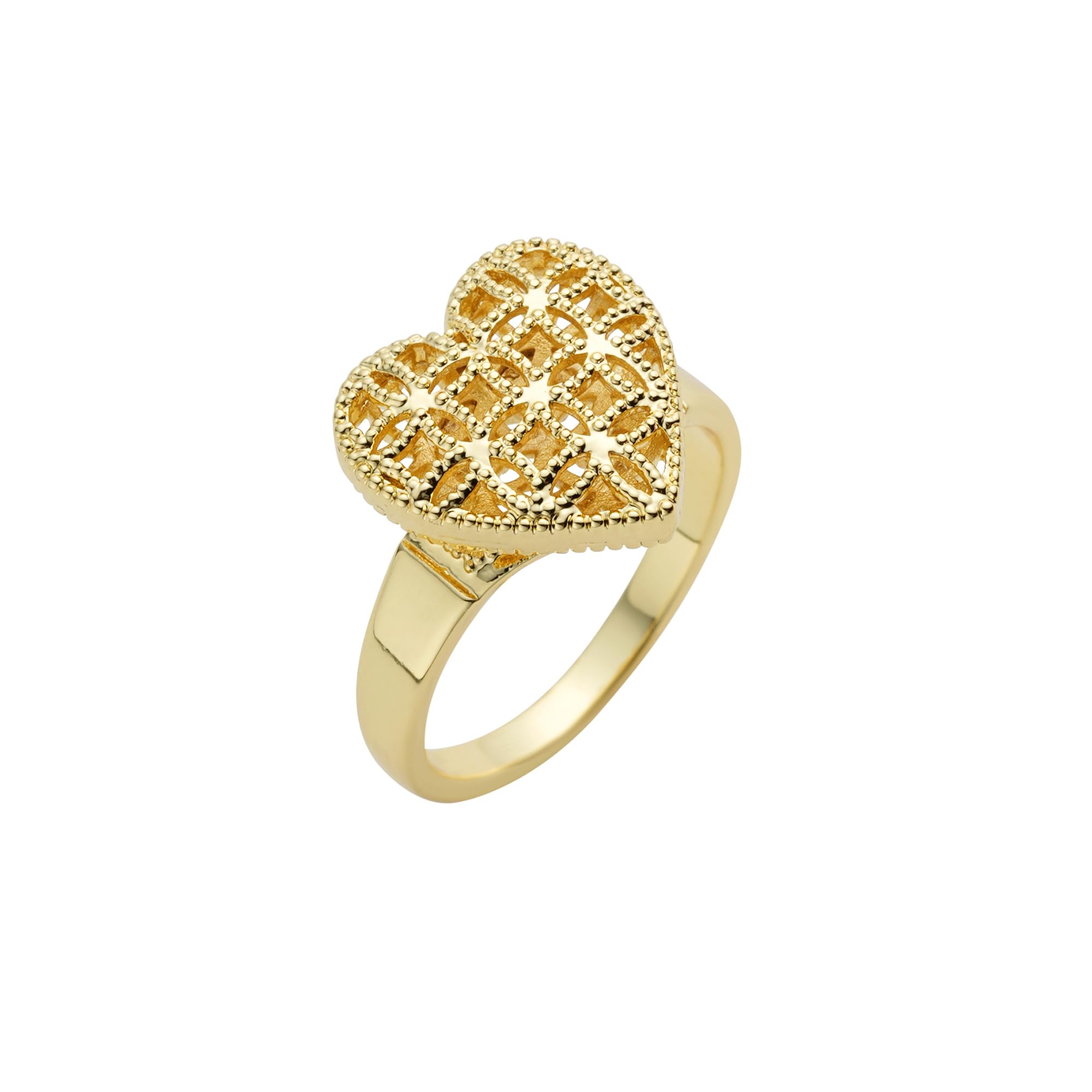 14K Gold Plated Rings For Women/Men,Gold Heart Shaped Nugget Rings For Women,Mesh Love Vintage Promise Rings For Her
