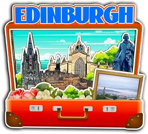 Imán de madera para nevera de Edimburgo, Reino Unido, 3587, monumentos en 3D, recuerdos coleccionables, para viajes, decoración hecha a mano