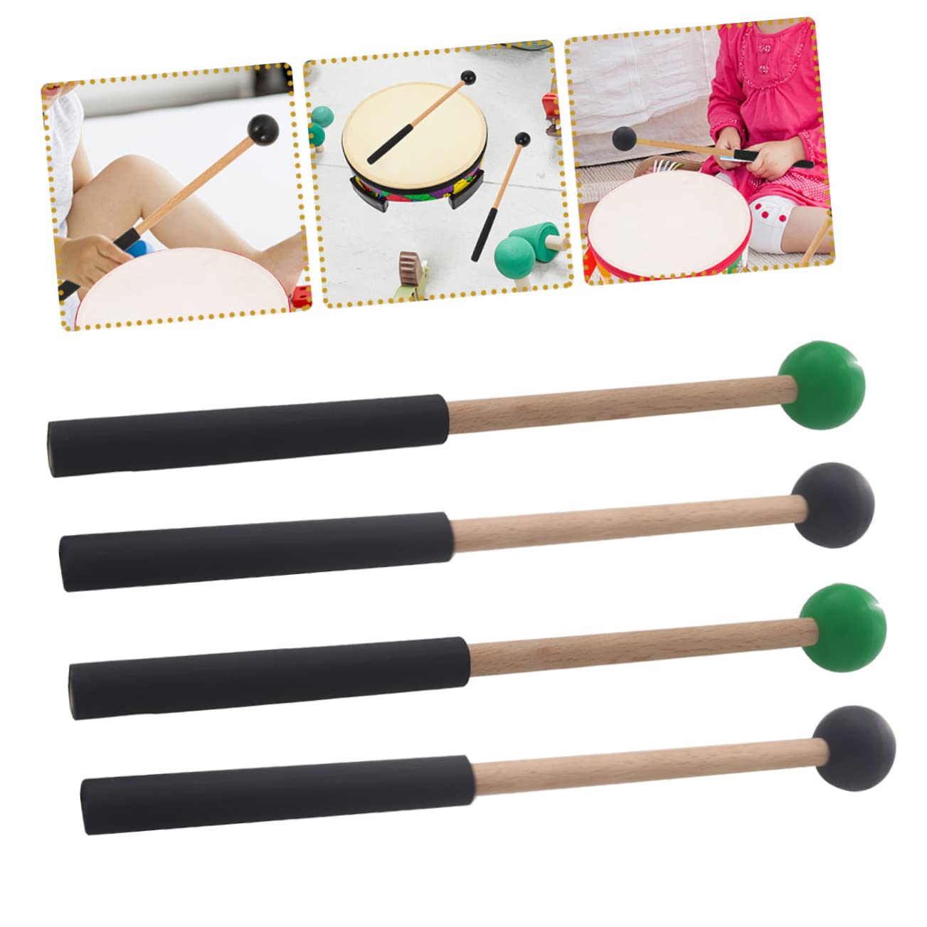 ibasenice 8pary Pałek Do Marimby z Ergonomicznymi Uchwytami Instrument Perkusyjny Do Nauki i Występów Trwałe Gumowe Końcówki Dla Początkujących i Profesjonalistów