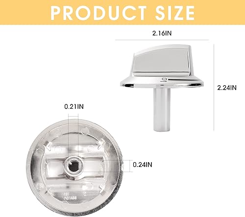Miniatura 2 de 5304525746 Pomo para estufa de gas, paquete de 5, pomos de estufa de quemador de superficie compatibles con placa de cocina Frigidaire Range
