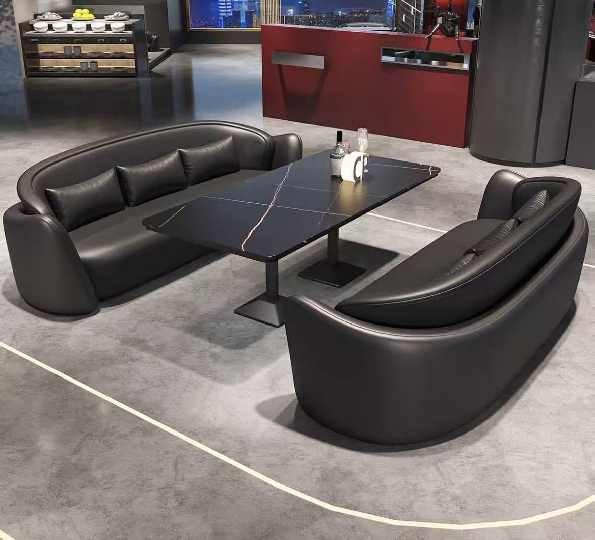 Kiboncy One Color Commercial Booth Sofa For Bar, Bistro, Cafe, Western Restaurant, Hot Pot & Bbq Rest Area(R)